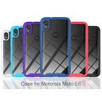 Wholesale Motorola Moto E6 Clear Dual Defense Hybrid Case (White)